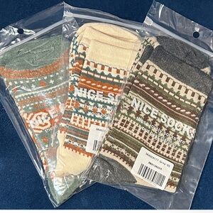 Patterned 3PK  Multicolor Socks